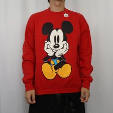 画像3: 90's MICKEY&CO. USA製 青パンミッキー キャラクタープリントスウェット L (3)