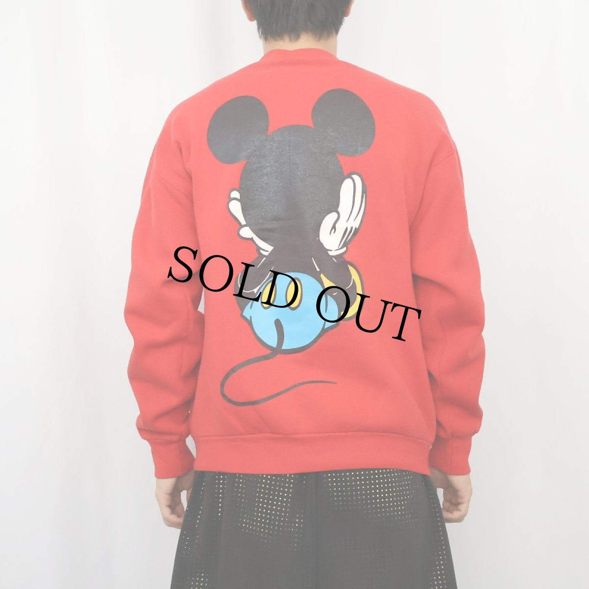 画像4: 90's MICKEY&CO. USA製 青パンミッキー キャラクタープリントスウェット L (4)