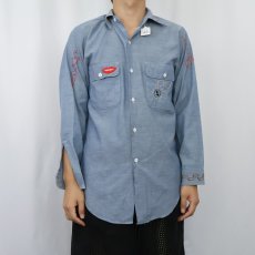 画像2: 70's BIG MAC JCPenny ハンド刺繍 シャンブレーシャツ (2)