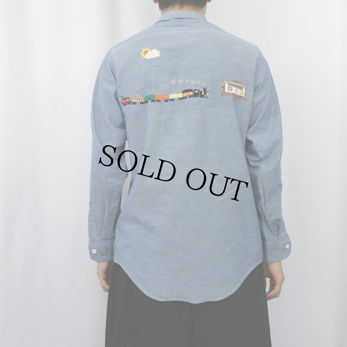 画像3: 70's BIG MAC JCPenny ハンド刺繍 シャンブレーシャツ (3)