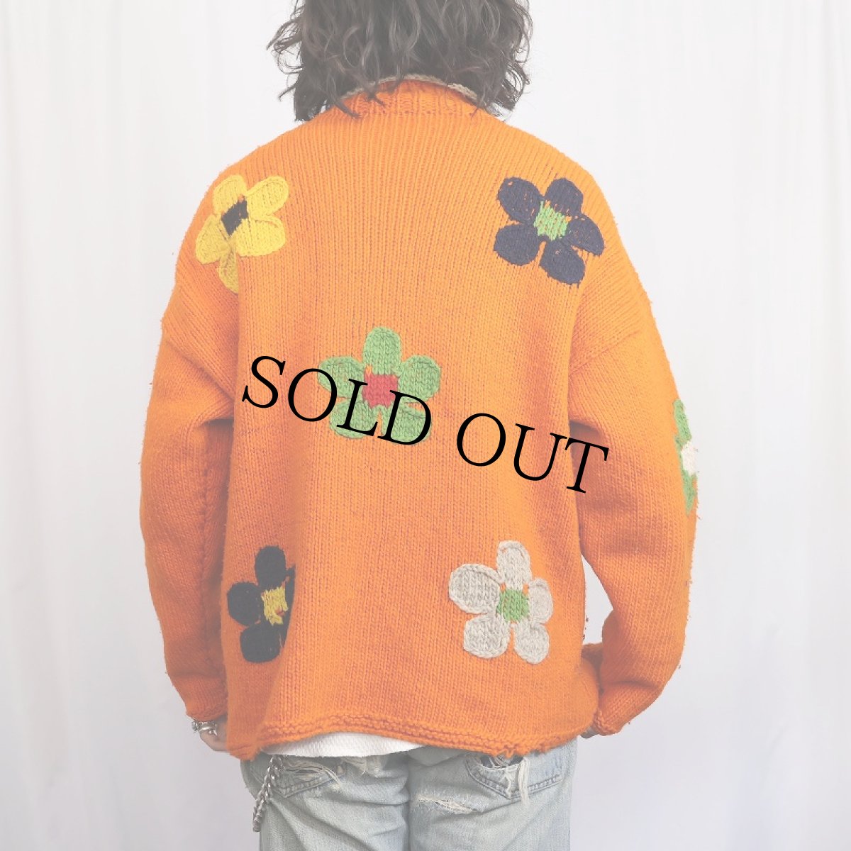 画像3: 花柄 ハンドニットジップジャケット (3)