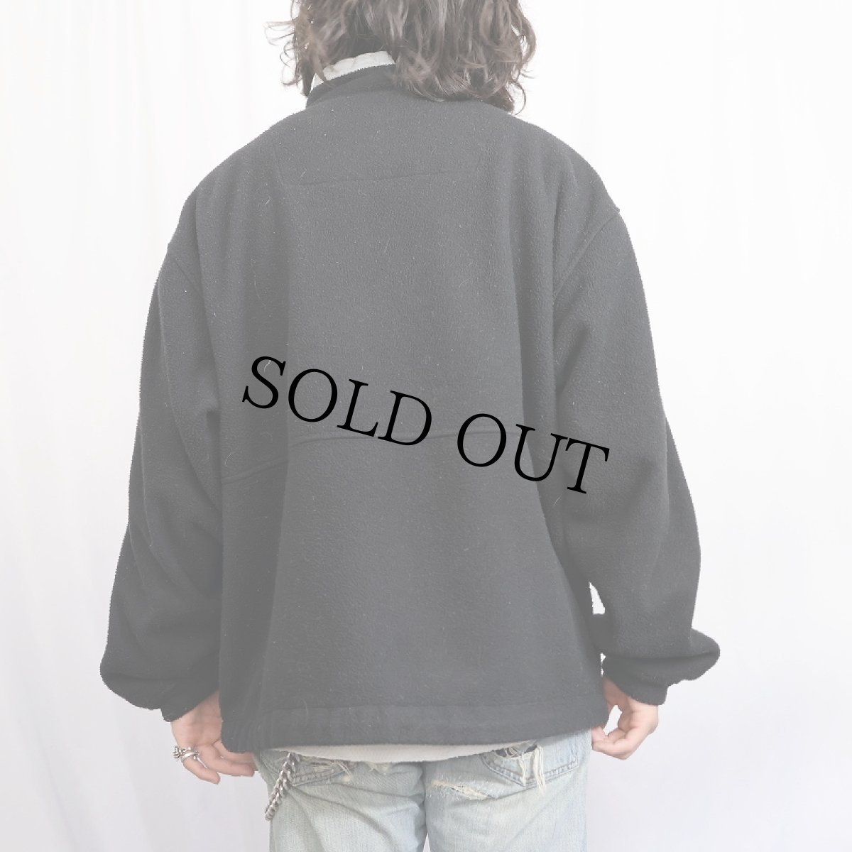 画像3: 90's GAP "GP TECH" フリースジップジャケット BLACK L (3)