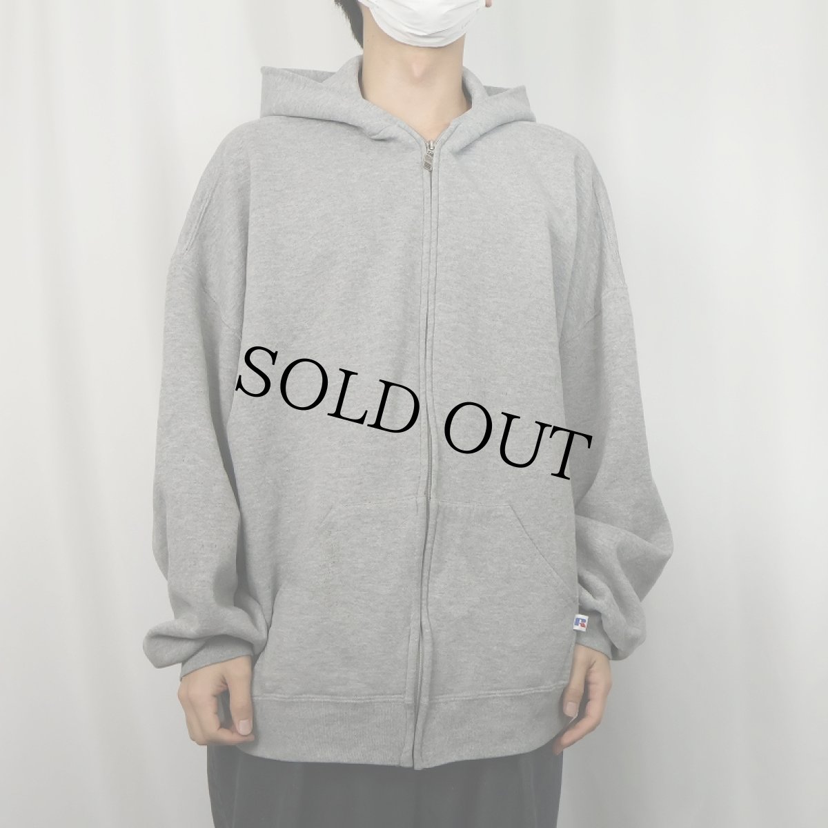 画像2: 90's RUSSELL ATHLETIC 無地スウェットジップパーカー XXL (2)