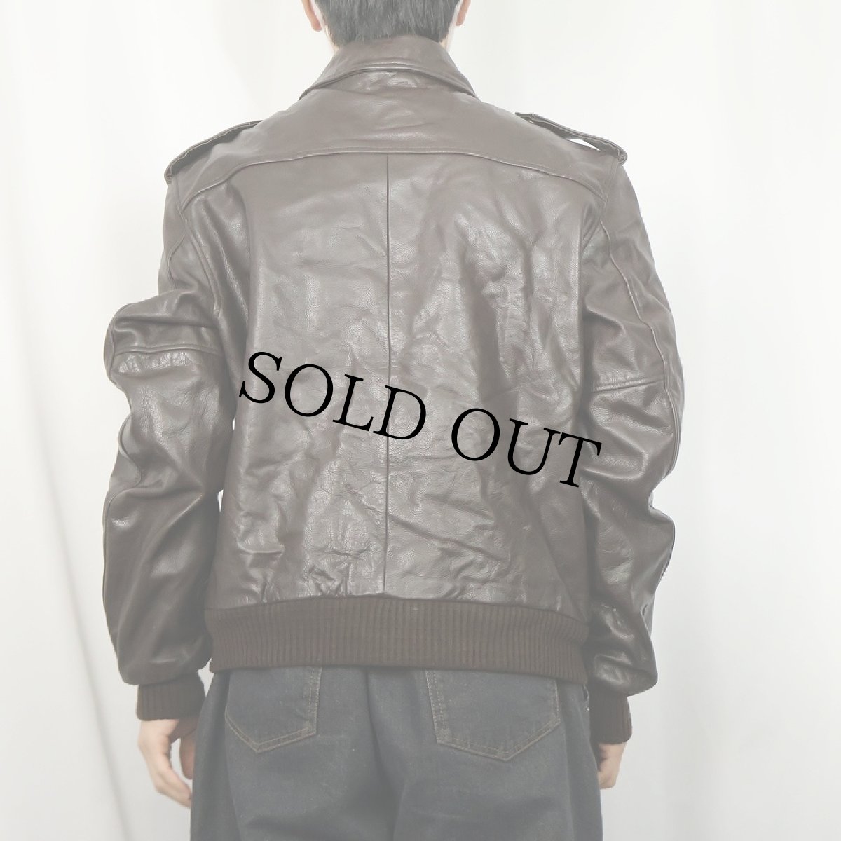 画像3: conbipel "A-2 TYPE" レザーフライトジャケット BROWN SIZE48 (3)