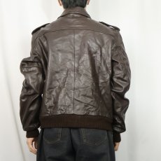 画像3: conbipel "A-2 TYPE" レザーフライトジャケット BROWN SIZE48 (3)