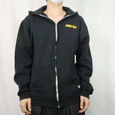 画像3: 80's RUSSELL ATHLETIC USA製 "Hertz" プリントスウェットジップパーカー BLACK L (3)