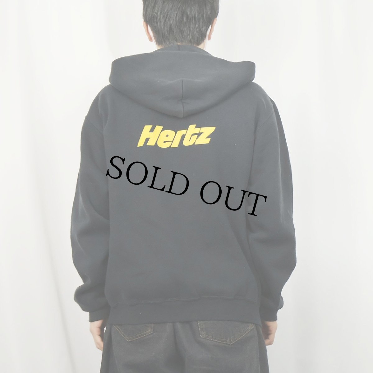 画像4: 80's RUSSELL ATHLETIC USA製 "Hertz" プリントスウェットジップパーカー BLACK L (4)