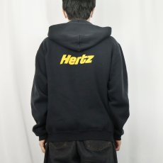 画像4: 80's RUSSELL ATHLETIC USA製 "Hertz" プリントスウェットジップパーカー BLACK L (4)