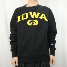 画像2: Champion REVERSE WEAVE "IOWA" プリントスウェット BLACK M (2)