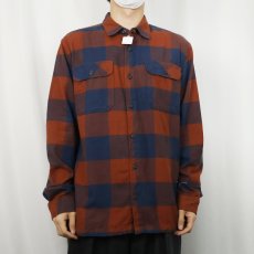 画像2: 2021AW Patagonia ブロックチェック柄 フィヨルド フランネルシャツ M (2)