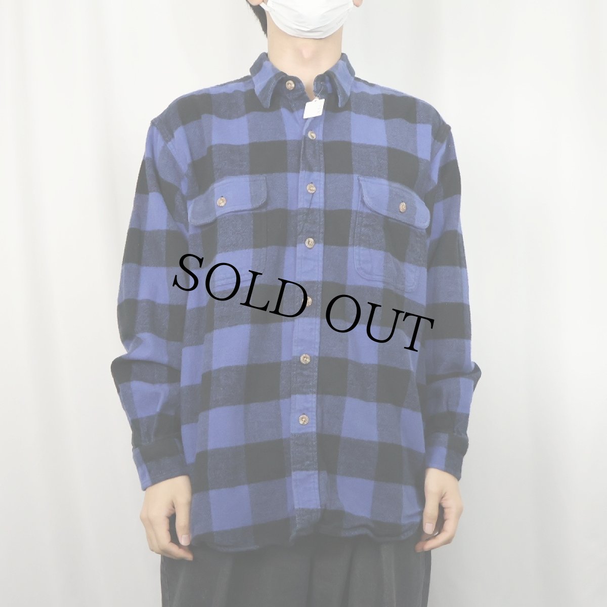 画像2: 90〜2000's FIELD&STREAM バッファローチェック柄 ヘビーネルシャツ L (2)