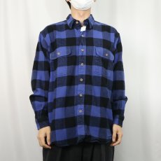 画像2: 90〜2000's FIELD&STREAM バッファローチェック柄 ヘビーネルシャツ L (2)