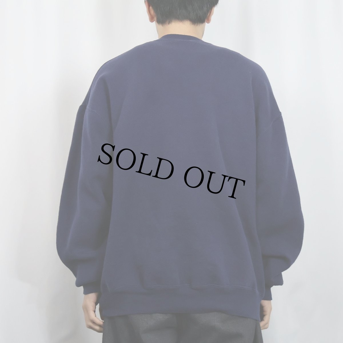 画像3: 90's RUSSELL ATHLETIC USA製 前V 無地スウェット NAVY 2X (3)