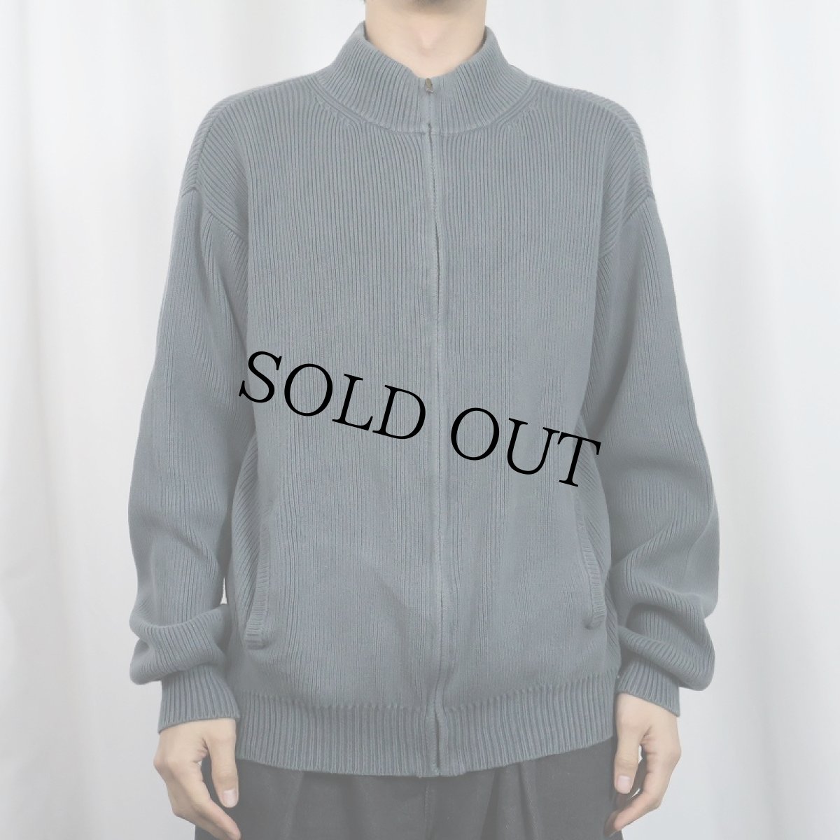 画像2: L.L.Bean コットンニットジップジャケット L  (2)