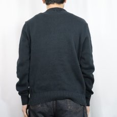 画像3: POLO Ralph Lauren ロゴ刺繍 コットンニットセーター BLACK S (3)