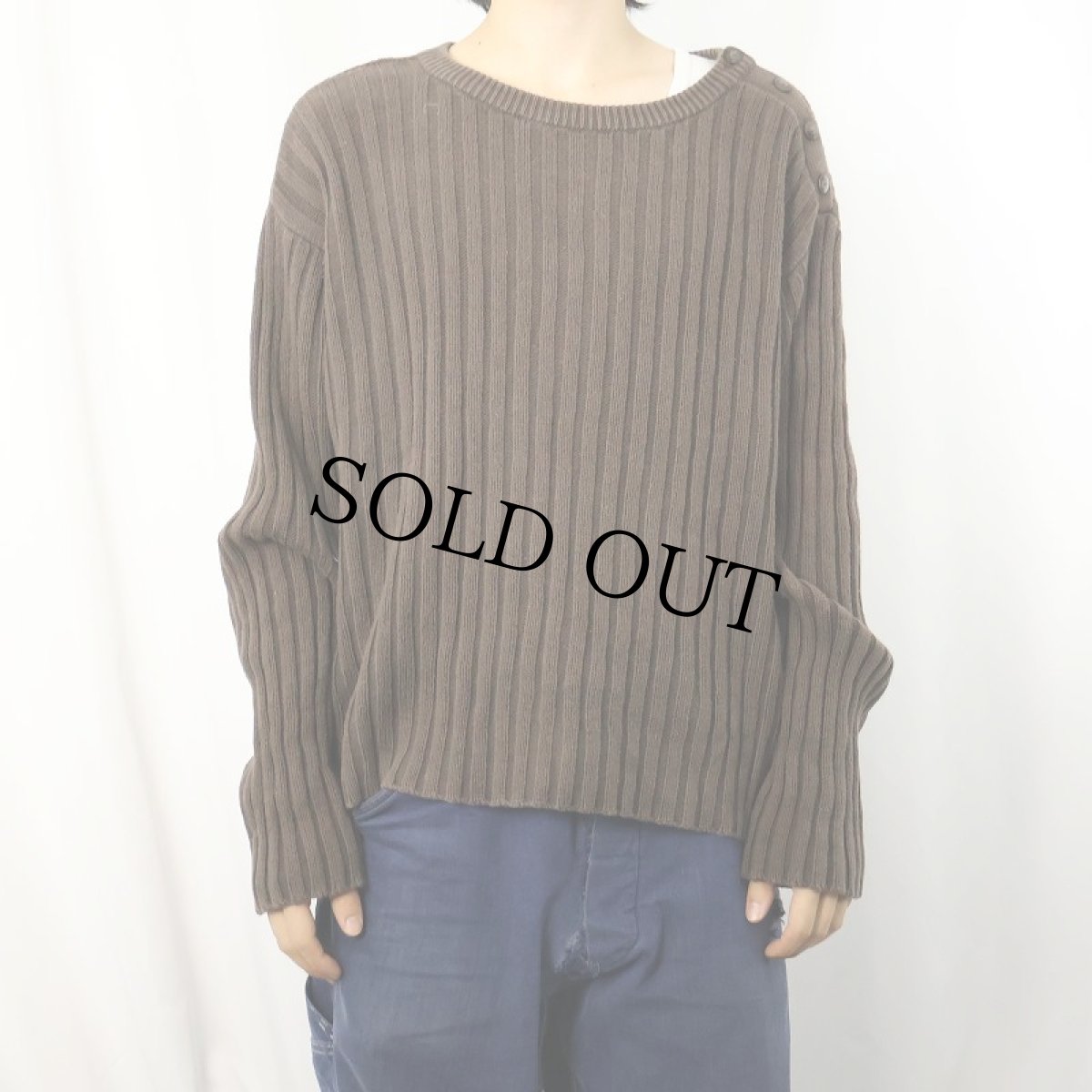 画像2: Dockers ショルダーボタン コットンニットセーター L (2)