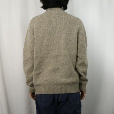画像3: L.L.Bean ハイネック ラムウールニットジップジャケット L (3)