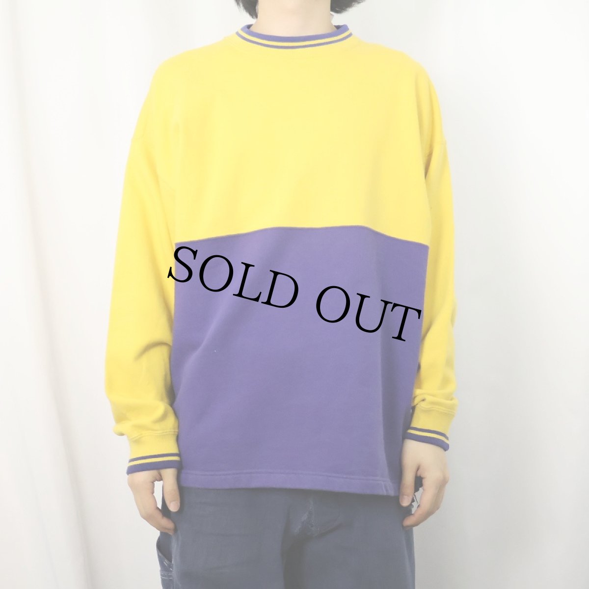 画像2: 90's GAP 2トーンスウェット S (2)