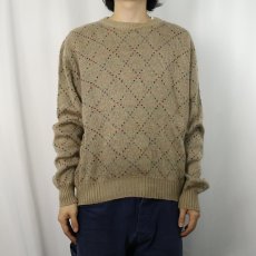 画像2: 70〜80's KENNINGTON ITALY製 ダイヤ柄 アクリルニットセーター L (2)
