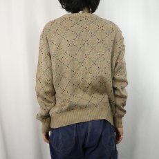 画像3: 70〜80's KENNINGTON ITALY製 ダイヤ柄 アクリルニットセーター L (3)