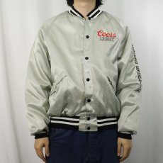 画像3: 70〜80's King Louie USA製 "Coors Light" 刺繡入り ナイロンスタジャン L (3)