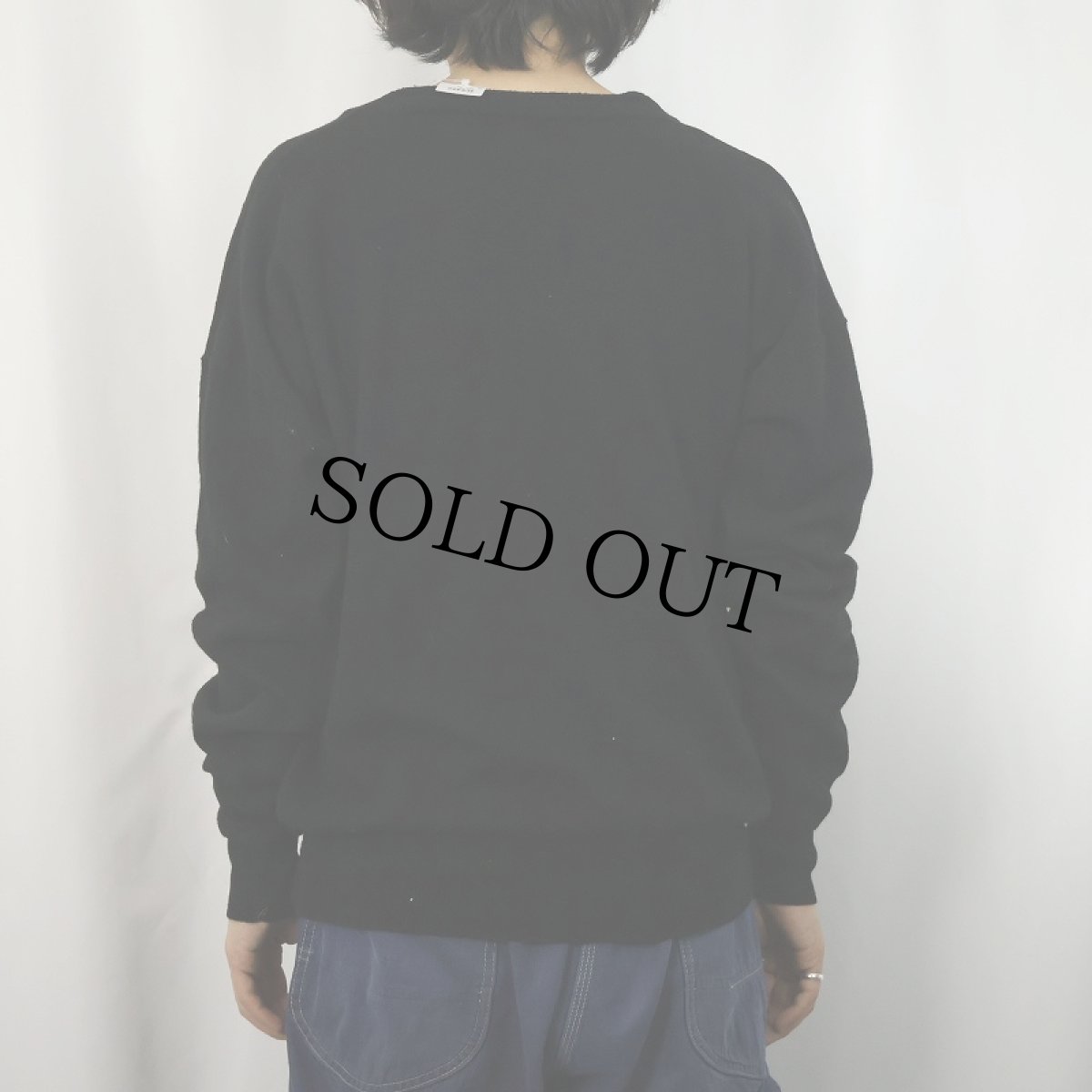 画像3: 90's GAP Vネック ラムウールニットセーター BLACK LM (3)