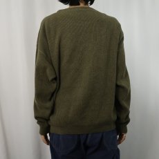 画像3: 90's Eddie Bauer 前V コットンニットセーター M (3)