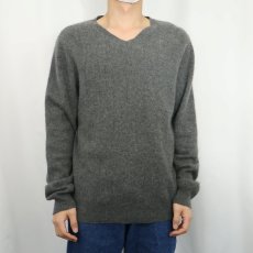 画像2: Apt.9 Vネック カシミアニットセーター GRAY L (2)