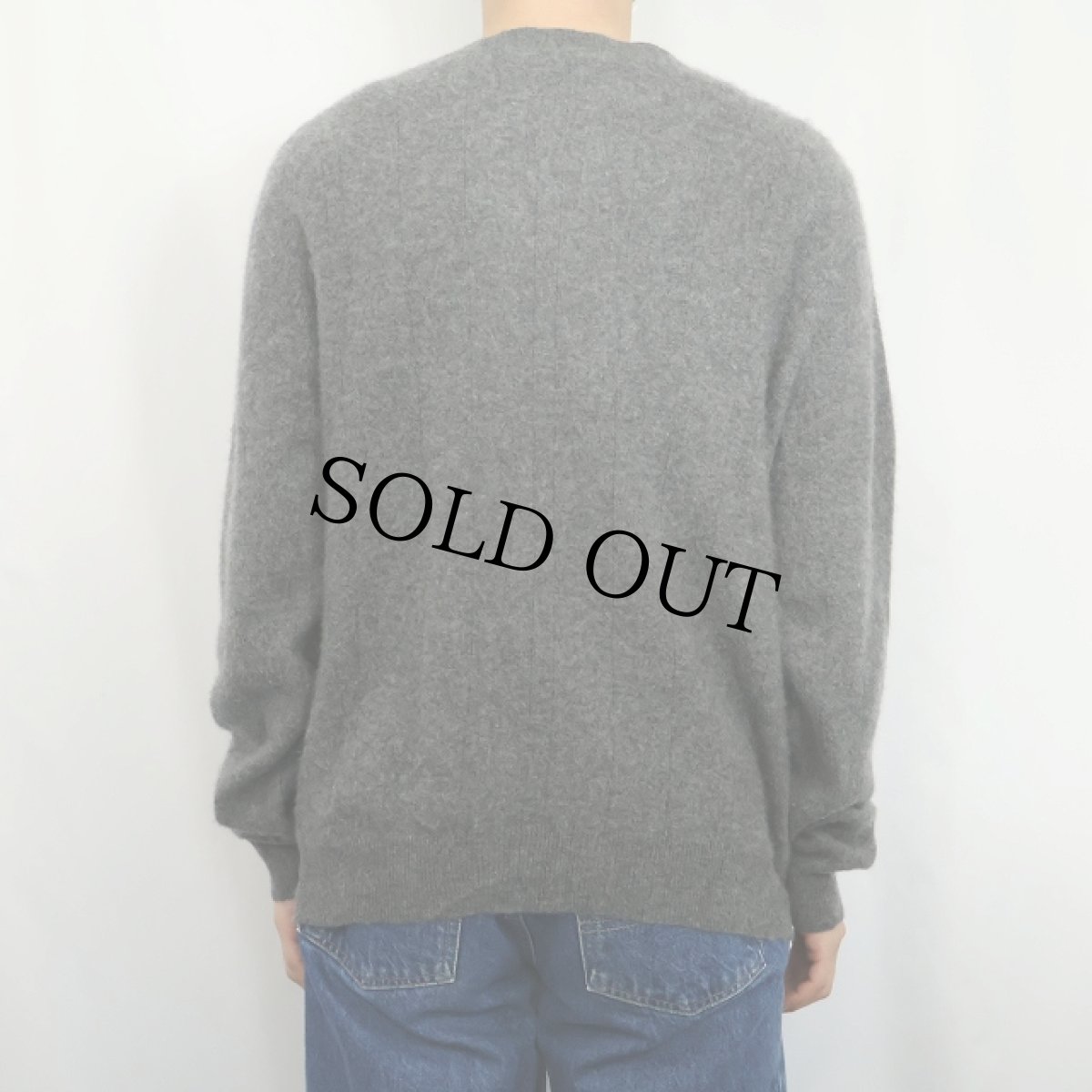 画像3: Apt.9 Vネック カシミアニットセーター GRAY L (3)