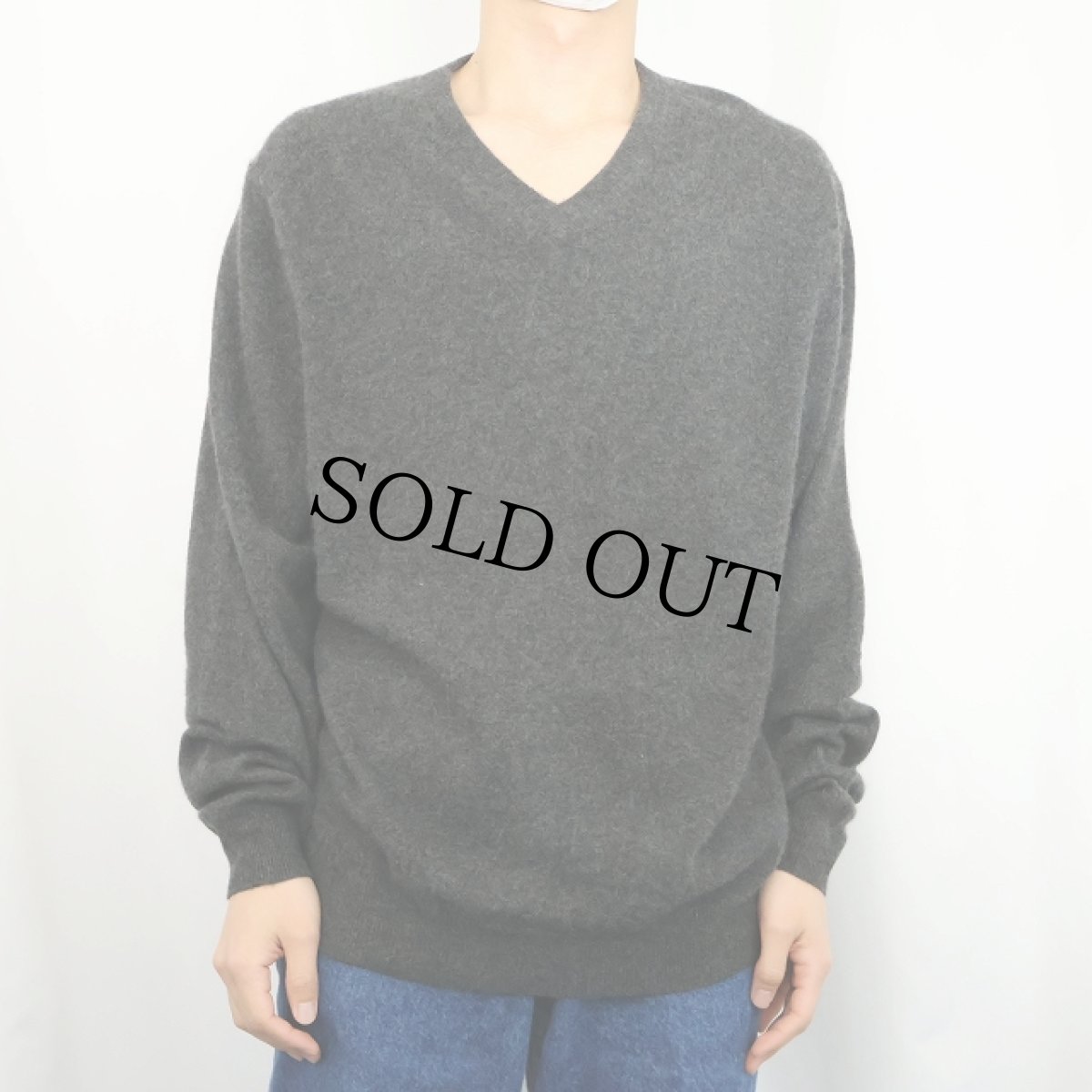 画像2: Allen Solly Vネック カシミアニットセーター CHARCOALGRAY (2)