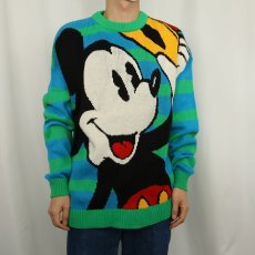 画像2: 90's MICKEY&CO. MICKEY MOUSE ボーダー柄 アクリルニットセーター (2)