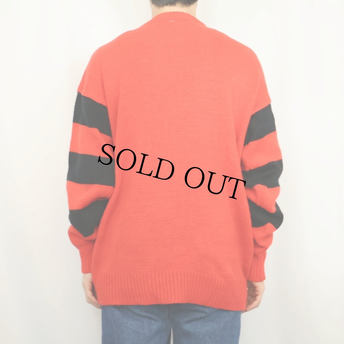 画像3: 90's MICKEY&CO. MICKEY MOUSE 袖ボーダー アクリルニットセーター S (3)