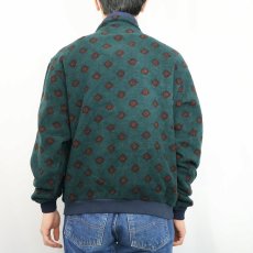 画像3: 80〜90's Eddie Bauer USA製 総柄 ハーフジップ フリースジャケット M (3)