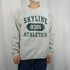画像2: 90's The Cotton Exchange USA製 "SKYLINE ATHLETICS" プリントスウェット L (2)
