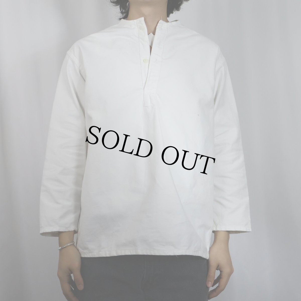 画像2: 80's ロシア軍 ヘンリーネック スリーピングシャツ (2)