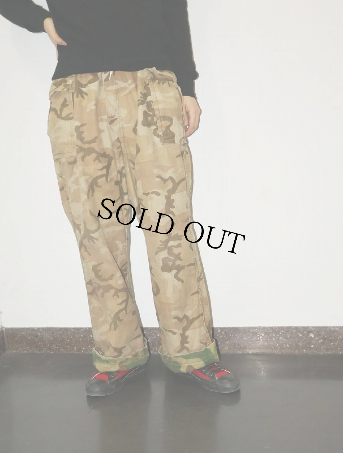 画像2: 〜80's カモ柄 リバーシブル コットンカーゴパンツ W37 (2)