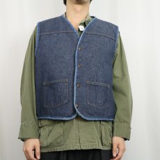 画像2: 70's Carhartt プリントタグ ボアライナー デニムベスト XL (2)