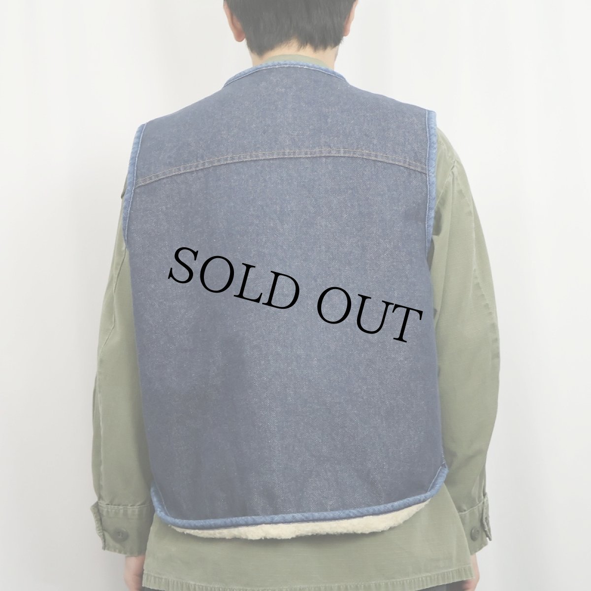 画像3: 70's Carhartt プリントタグ ボアライナー デニムベスト XL (3)