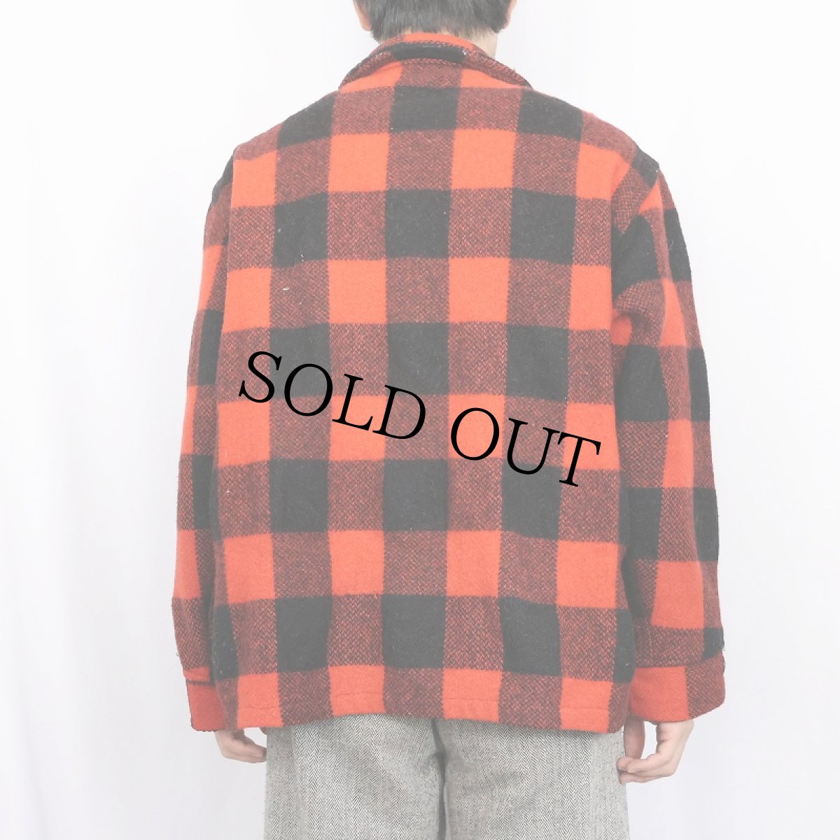 画像3: 60〜70's バッファローチェック柄 ウールジップジャケット (3)