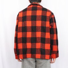 画像3: 60〜70's バッファローチェック柄 ウールジップジャケット (3)