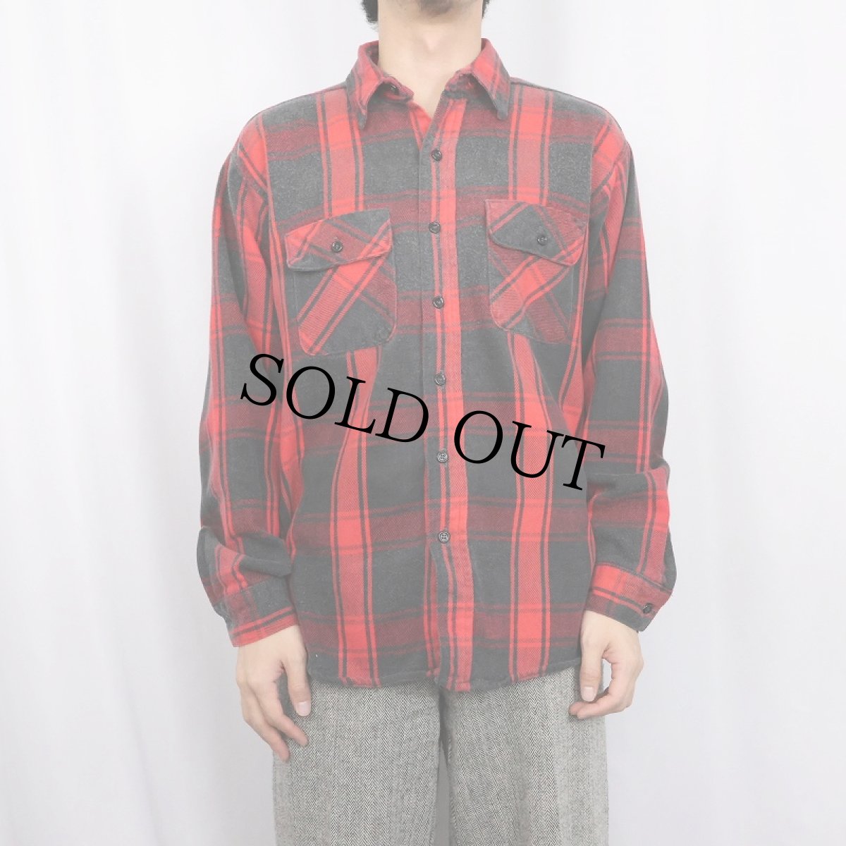 画像2: 80's DAKOTA by FIVE BROTHER USA製 チェック柄 ヘビーネルシャツ L (2)