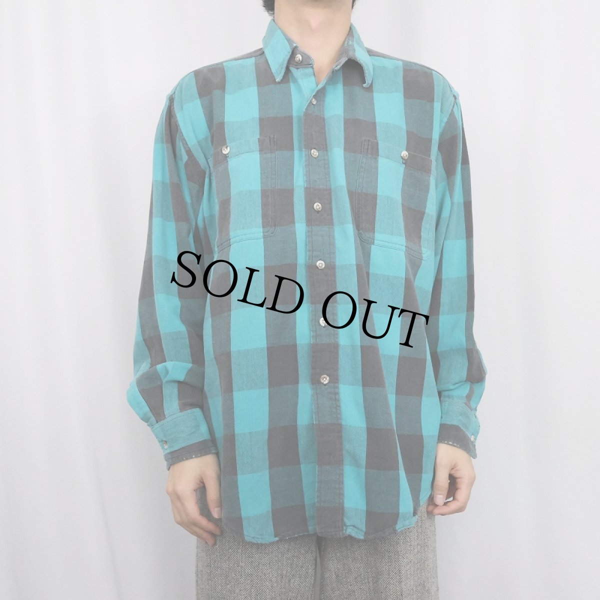 画像2: 90's ST.JOHN'S BAY バッファローチェック柄 ヘビーネルシャツ XL (2)