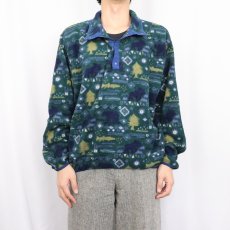 画像2: 80〜90's L.L.Bean 総柄 ハーフスナップフリースジャケット (2)