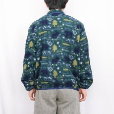 画像3: 80〜90's L.L.Bean 総柄 ハーフスナップフリースジャケット (3)