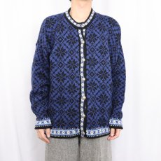 画像2: 80〜90's L.L.Bean USA製 ノルディック柄 ウールニットカーディガン XL (2)