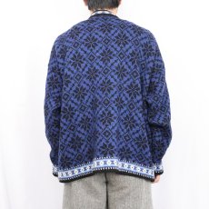 画像3: 80〜90's L.L.Bean USA製 ノルディック柄 ウールニットカーディガン XL (3)