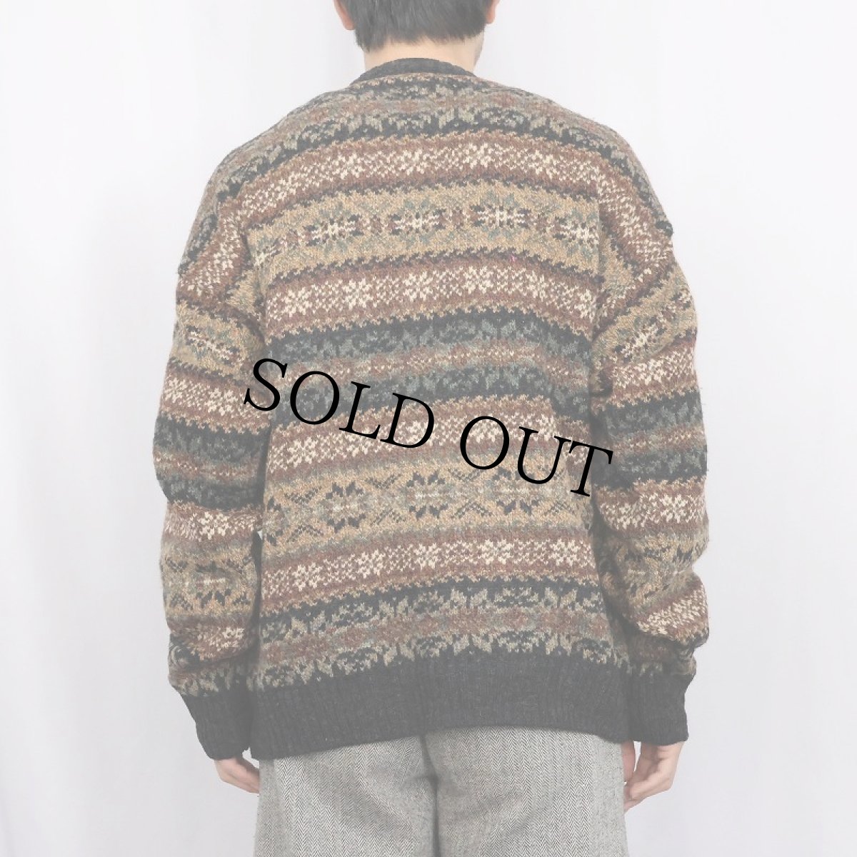 画像3: 80〜90's L.L.Bean SCOTLAND製 フェアアイル柄 ウールニットセーター M (3)