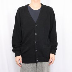画像2: IZOD USA製 アクリルニットカーディガン BLACK L (2)