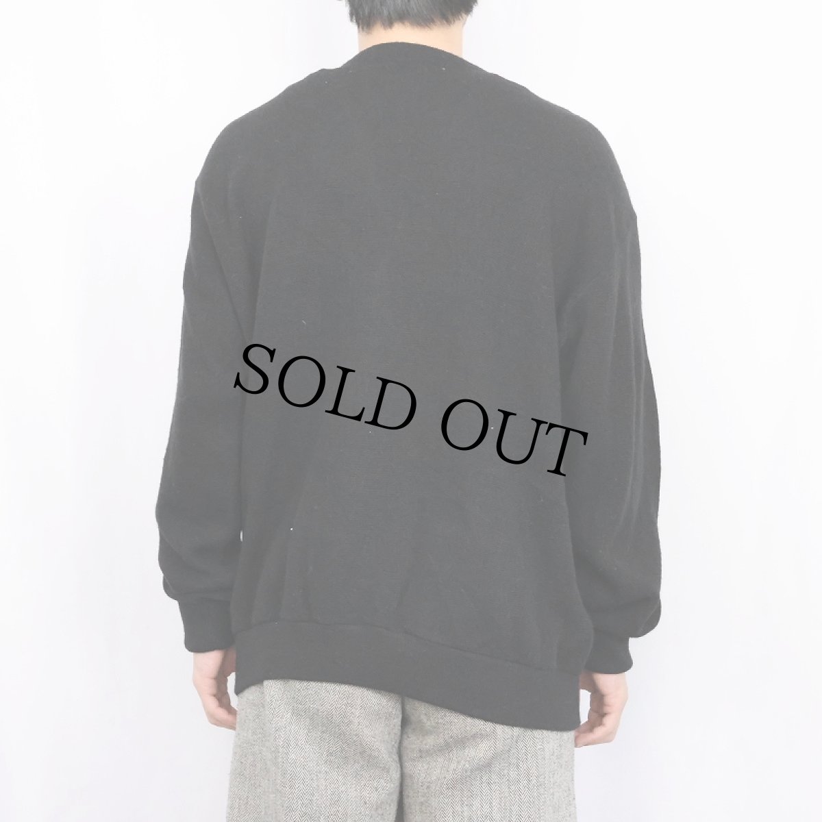 画像3: IZOD USA製 アクリルニットカーディガン BLACK L (3)