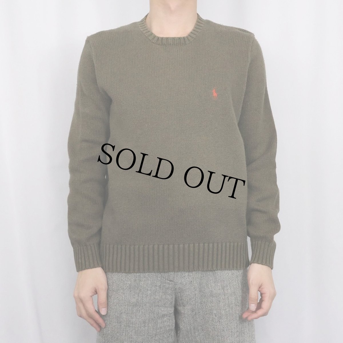 画像2: POLO Ralph Lauren ロゴ刺繍 コットンニットセーター M (2)